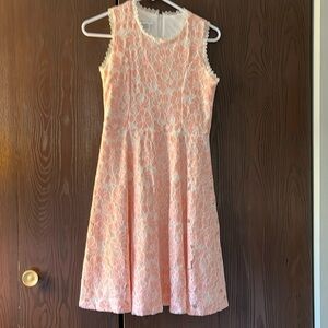 Bonnie Jean girl’s pink and white sleeveless dress. Size 16.